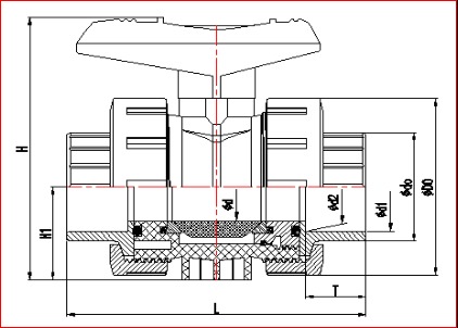 PVC Socket True Union Ball Valve voor watervoorziening 4