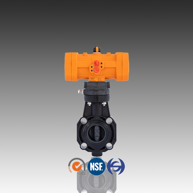 CPVC Pneumatic Butterfly Valve Automatic For Chemical Industry