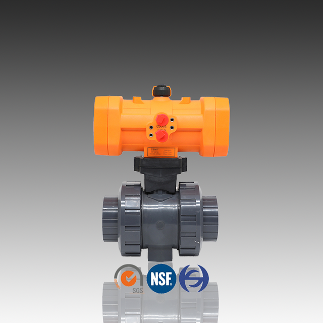 CPVC Pneumatic True Union Ball Valve DIN ASTM Standard